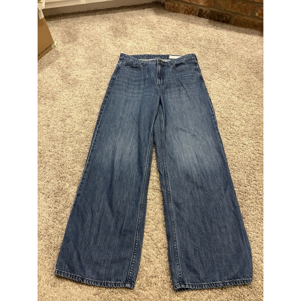 Rag & Bone Jeans Women 28 (30x30) Blue Lori Mid Rise Wide Leg Denim Stretch